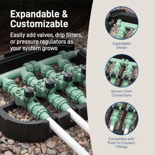 Orbit 57257 4-Valve Preassembled Sprinkler Manifold – Easy Install, Smart Controller Compatible, Works with PVC & Poly Pipe, Includes 4 in-Line Valves by Orbit - Image 5