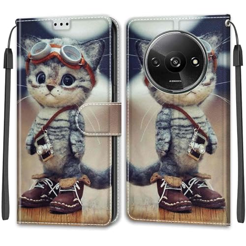 Cover per Xiaomi Redmi A3 A3x Flip Custodia con Slot per Schede Funzione Stand Antiurto Portafoglio Compatibile A3 A3x