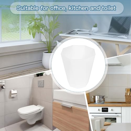 Caneca de basura blanca para hogar y baño miniatura 6