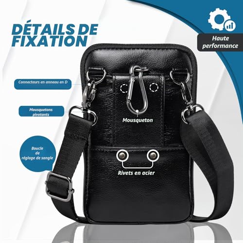 Étui de support de téléphone portable en cuir pour iPhone 14 Pro Max - 4