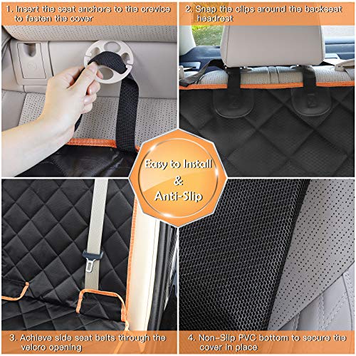 Yicostar Dog Car Seat Cover Waterproof Non-Slip Bench Dog Seat Cover for Back Seat Heavy Duty Pet Seat Cover Protector Armrest Compatible for Cars Trucks and SUVs - Thumbnail 4