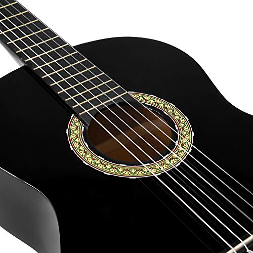 Winzz Guitare Classique Adulte Débutant avec 7 Accessoires – Pack Guitare 4/4 Cordes en Nylon – Noir Brillant 39 Pouces - Les Beatles, Paul McCartney, John Lennon, RIngo Starr, George Harrison Winzz Guitare Classique Adulte Débutant avec 7 Accessoires – Pack Guitare 4/4 Cordes en Nylon - Noir Brillant 39 Pouces – Image 5