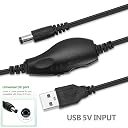 WGMHEFUN 12V Fan Speed Controller, Fan Power Adapter,USB 5V Step UP Boost to DC 12V Adapter, 5-12V Adjustable, with 3 x 3/4 Pin Fan Connector Cable, 4.8ft Length gallery image
