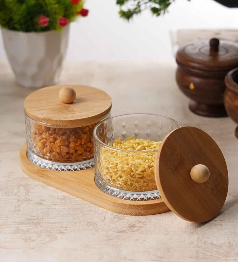 See full amazon price history chart for JIRLY Glass Jars with Bamboo Lids and Wooden Tray, Set of 2 JIRLY Glass Jars with Bamboo Lids and Wooden Tray, Set of 2 (B0DDHLRD97) Amazon Price History, Amazon Price Tracker