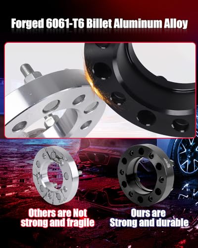 Image of FLYCLE 6x5.5 Hubcentric Wheel Spacers 1 Inch for 1995-2023 Tacoma 4Runner, 6x139.7mm with 12x1.5 Studs 106mm Center Bore Forged Wheel Spacer for Tundra FJ Cruise Fortuner Sequoia GX460 GX470