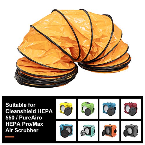 Image of ALORAIR 8 inch PVC Flexible Duct Hose for CleanShield HEPA 550 Air Scrubber and PureAiro HEPA Max 770 /870 /970, Easy Storage (8 Inch x 16.4 Feet, Outlet)