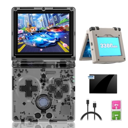 Meiurlex RG35XX SP - Consola de juegos plegable con tarjeta TF de 64 G, 5000+ juegos, pantalla IPS de 3,5 pulgadas, sistema Linux, consola de juegos retro, compatible con WiFi 5G y Bluetooth HD TV,