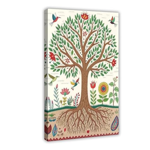 Arbre de vie indien poster bohème pour chambre zen