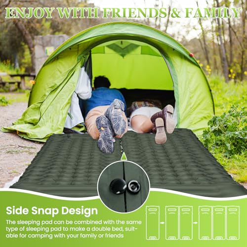 Satisure Wasserdicht Camping Isomatte, Luftmatratze Aufblasbare Camping Matratze mit Pumpe Outdoor, Ultraleicht Luftmatratze, Rucksackreisen, Nackenroll, Kissen, aufblasbare strandmatte 6