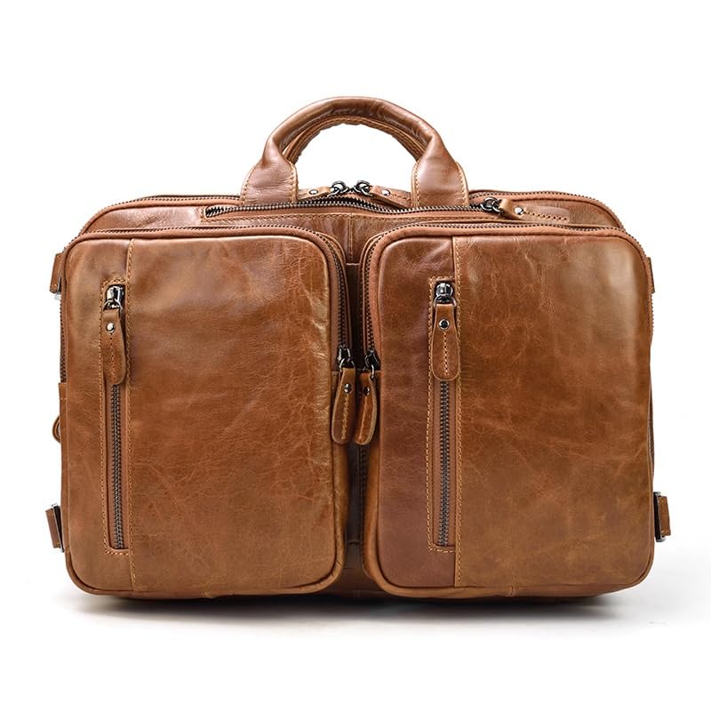 SCWZZWSY Maletín para hombres Multi-usos comerciales Tote Top Capeta Top Cowhide Cawhide Computer Shoulder Bag,