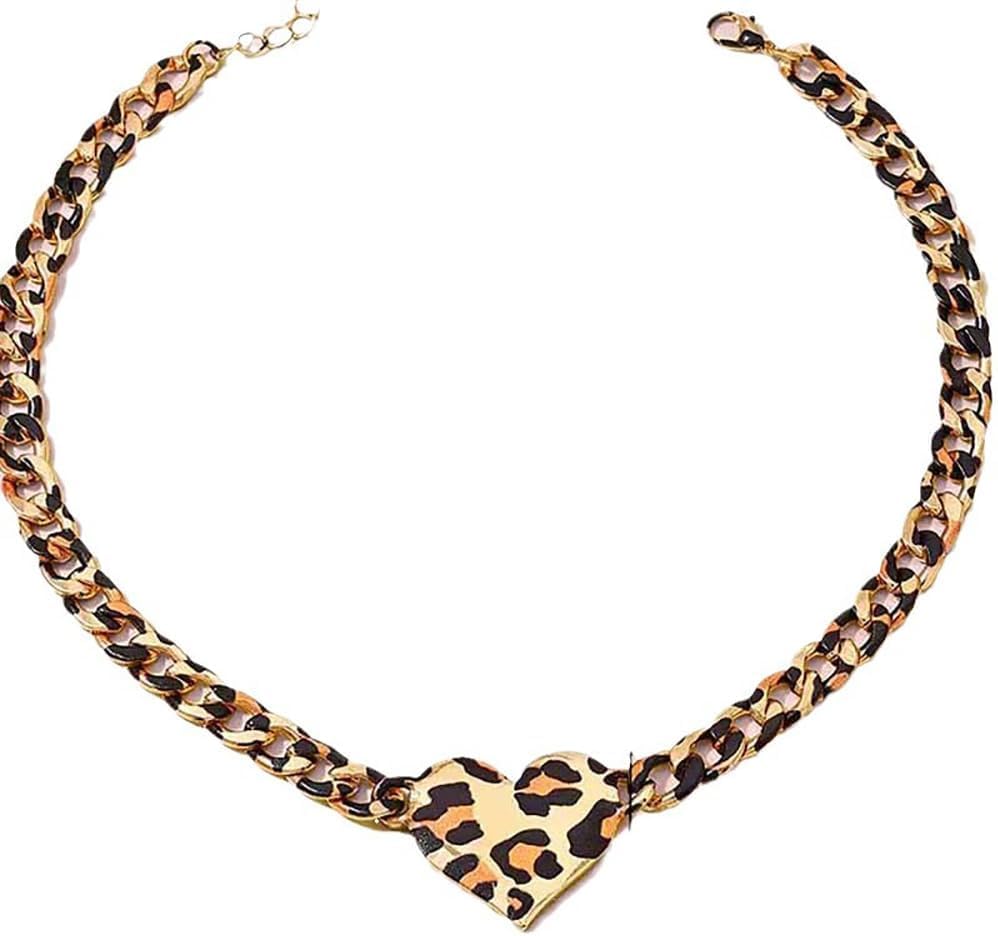 XFSRG Leopard Herz Halskette für Mädchen Modische Goldkette...