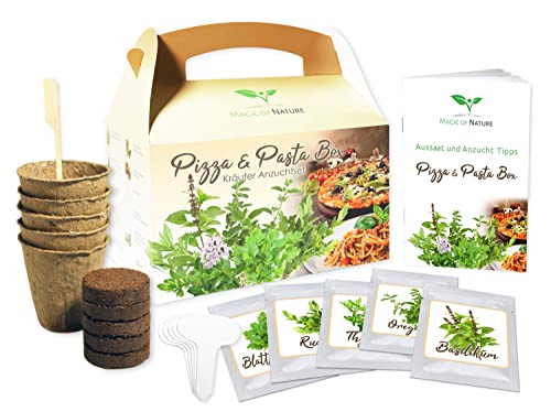 Magic of Nature Pizza/Pasta Box - Kräuter Anzuchtset - Zum Selberzüchten...