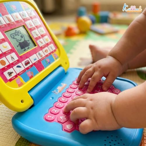 Image of Peppa Pig Educational Laptop for Kids - Interactive Learning Toy with Screen, Music & Sounds - Pre-School Alphabet, Numbers & Word Pronunciation - Safe & Durable Electronic Toy for Ages 3+