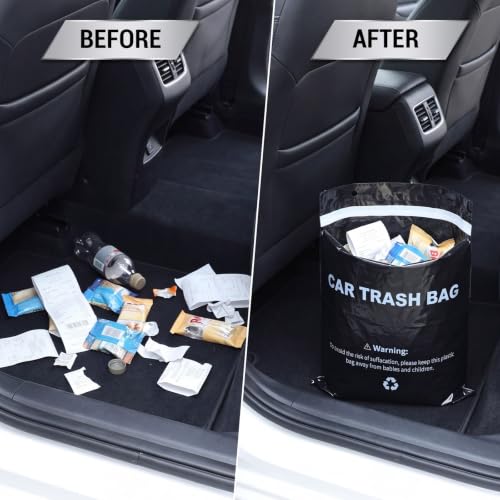 Image of Jetec 500 Pcs Disposable Car Trash Bags Bulk Self Adhesive | Leakproof, Odor Proof Hanging Garbage Bags for Car, Reserved Hanging Holes Easy Stick on Trash Can for Vehicle, Stroller