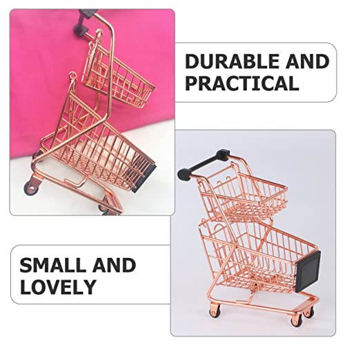 Kisangel Toddler Toys Mini Toys Toys Wheelbarrow 2 Pcs Mini Shopping Cart Tiny Supermarket Cart Mini Supermarket Handcart Metal Shopping Trolley Toy Beauty Makeup Sponge Toys Toy Desk Toys Kids Toys #TOP1