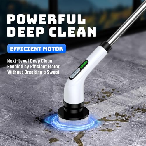Image of Electric Spin Scrubber for Bathroom: Shower Scrubber with Long Handle