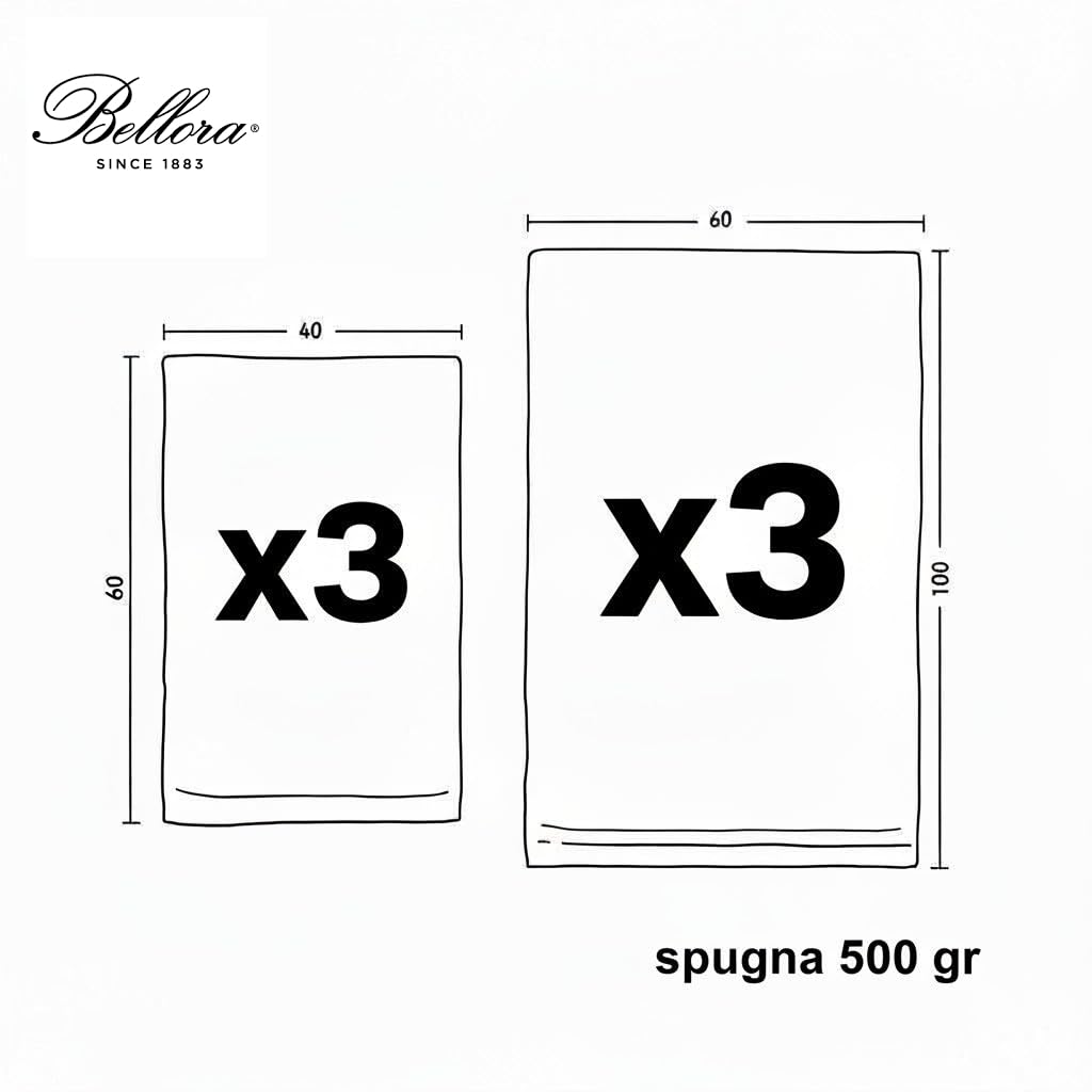 Bellora Set 3+3 salvietta OSPITE e Media, Articolo Fiocco (Send)