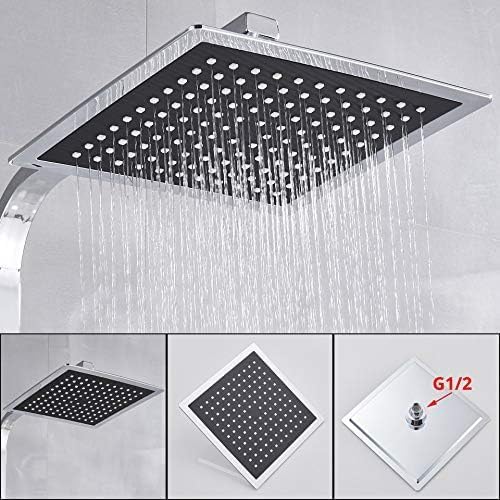 Bathroom Faucet Black Rain Shower Head Thermostatic Bath Faucet Wall Mounted Bathtub Shower Mixer Tap Shower Faucet Shower Set,Thermostatic Black A,Thermostatic Black B
