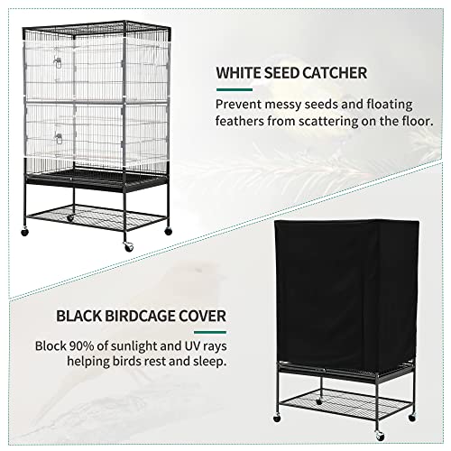 YITAHOME-52-inches-Birdcage-Cover-and-Bird-Cage-Seed-Catcher-Bird-Cages-for-Parakeets-Parrot-Cockatiel-Pigeon-Flight-cage-for-Birds