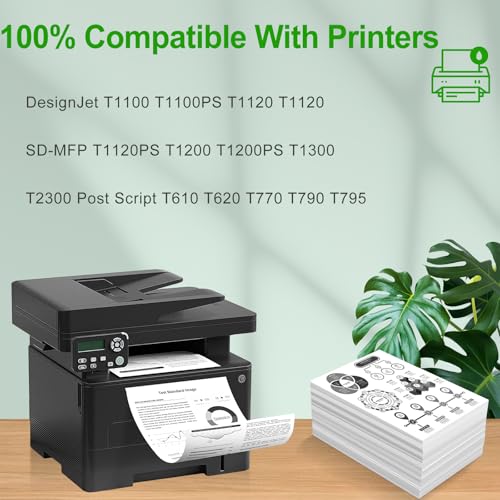 Image of 72 Ink Cartridges Replacement for HP 72 C9403A C9370A | C9371A C9372A C9373A C9374A for DesignJet T770 T790 T795 T610 T620 T1100 T1120 T1200 T1300 T2300 (130 ml, 6-Pack)
