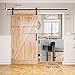 SMARTSTANDARD 8ft Barn Door Hardware Kit, Sliding Door Hardware Kit, Smoothly & Quietly - Heavy Duty Sturdy - Easy to Install, Fits 42