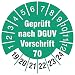 Produktbild 100 Stück Prüfetiketten 30 mm geprüft DGUV Information Vorschrift 70 Fahrzeuge UVV 2019-2024 Prüfplaketten