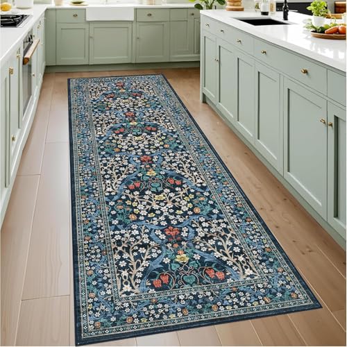 GarveeHome Floral Washable Runner Rug