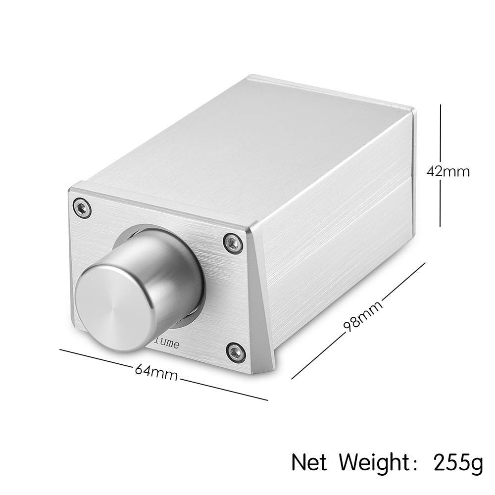 Nobsound High Precision Passive Preamp Volume Controller VOL Control HiFi Preamplifier ALPS (wersja RCA i HiFi, srebrny)