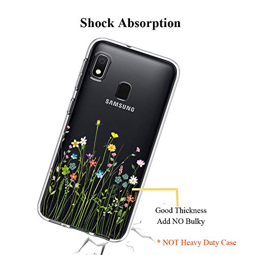 Unov Case Compatible With Galaxy A10E Galaxy A20E Case Clear With Design Soft Tpu Shock Absorption Slim Embossed Pattern Protective 5.8 Inch (Flower Bouquet) - 6