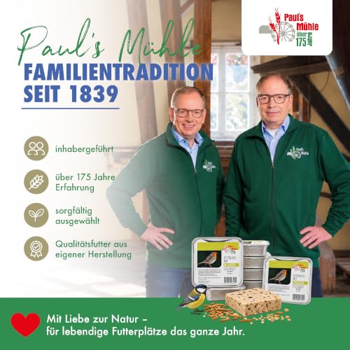 Paul´s Mühle - 12 x 300 g Fettblock mit Insekten für Vögel & Wildvögel