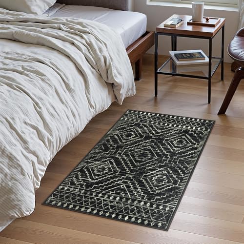 Tapete Morroquí Wonnitar 2'x3' Negro Antideslizante miniatura 6