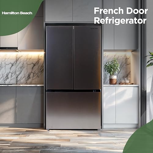 Hamilton Beach HBF1770 French Door Counter Depth Refrigerator with Freezer Drawer, 17.7 cu ft, Stainless Steel (Full Size) on Fridge.com