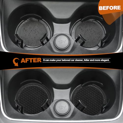 Portavasos para auto silicona 2.75 pulg 2 piezas negro miniatura 6
