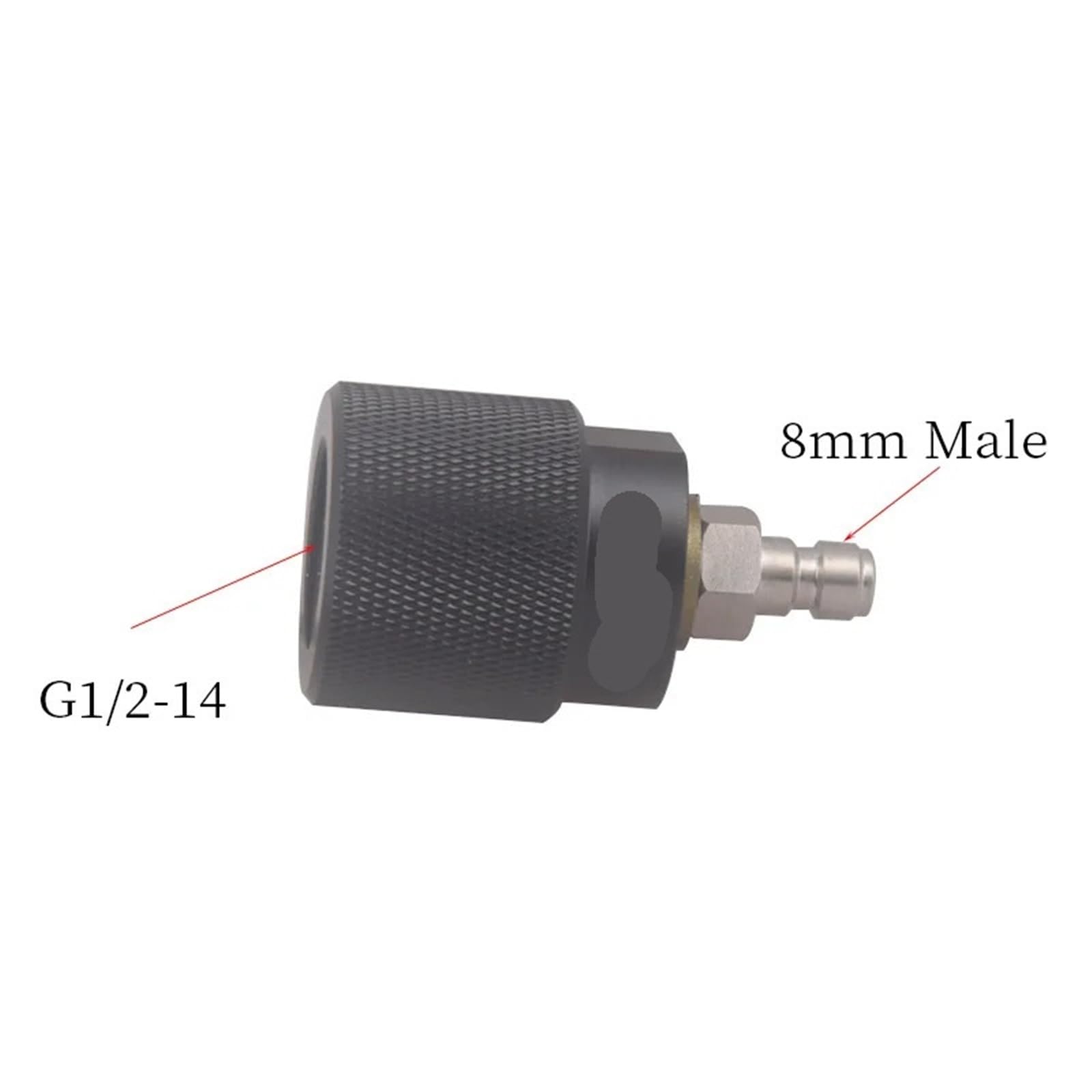 1 szt. czarny aluminiowy G1/2-14 8MM QD męski żeński szybkozłącze butli gazowej wypełnienie adapter złącza akcesoria do akwarium (męski)
