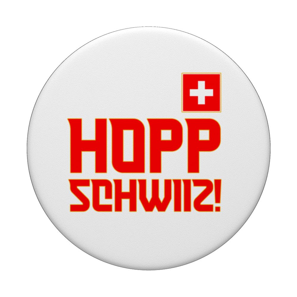 Hopp Schwiiz! Switzerland, Suisse, Schweiz, Sui, Swiss Flag PopSockets Swappable PopGrip, Black - Image 3