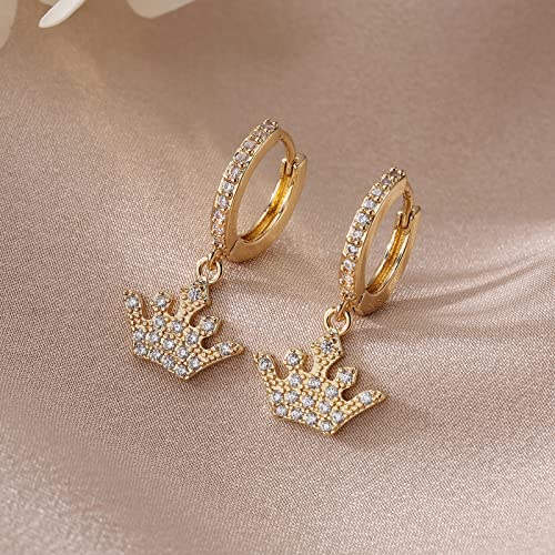 DS Huggie hoop earrings for women,14K Gold Plated Dainty Minimalist Drop Dangle Pierced cartilage earlobe Earrings Classic Zircon Small Hoop Earrings Jewelry Gift for Wife Mom3