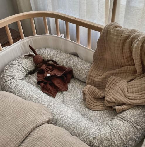 Reducteur de lit bebe 100% coton lavable pour sécuriser le cododo en douceur - 5
