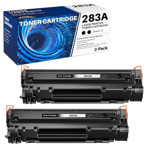 colorfly 83A CF283A Tóner Compatible para HP 83A CF283A para LaserJet Pro MFP M125nw M127fs M127fw M127fn M225dw M125a para LaserJet Pro M201dw M201n (2 Negro)