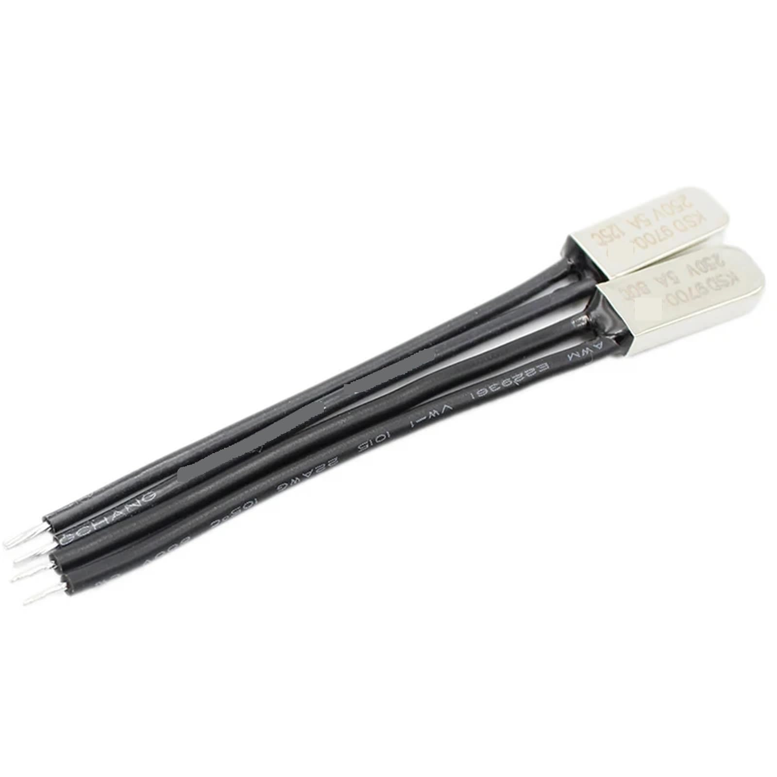1pcs KSD9700 250V 5A 85C 95C 45-145 Degree Normally Closed Open Bimetal Disc Temperature Switch Thermostates Thermal Protector(135 degree,Normal Closed(NC))