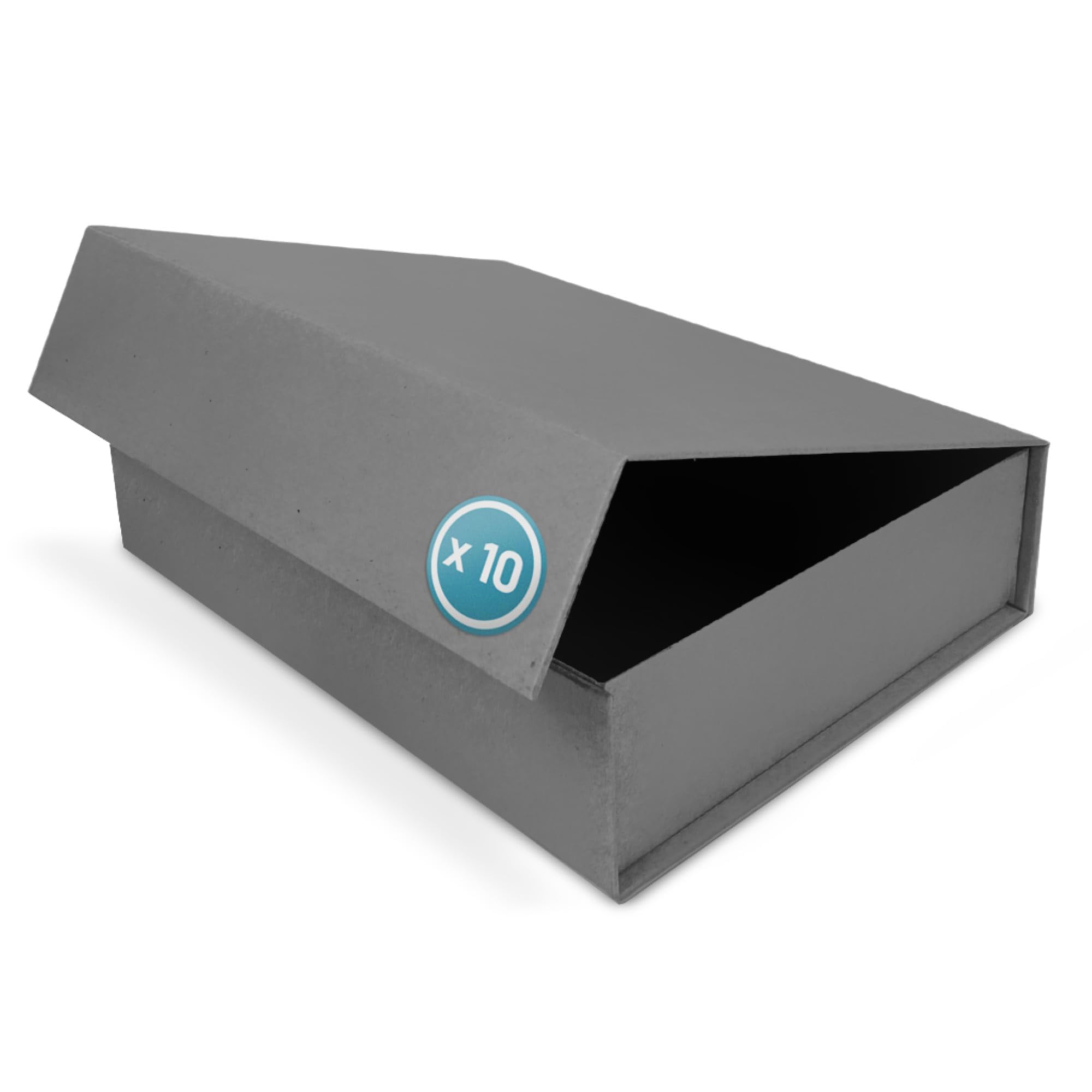 Caja de Regalo con Tapa - 31x22x7cm - 10 Piezas - Cajas Cartón para Regalos con Cierre Magnético - para Cumpleaños, Boda, Navidad, Nacimiento - Envoltorios Elegantes en Color Gris