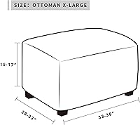 Vista 6 de Easy-Going 100% Funda elástica impermeable doble para otomano, funda protectora para muebles, rectangular, plegable, taburete para almacenamiento