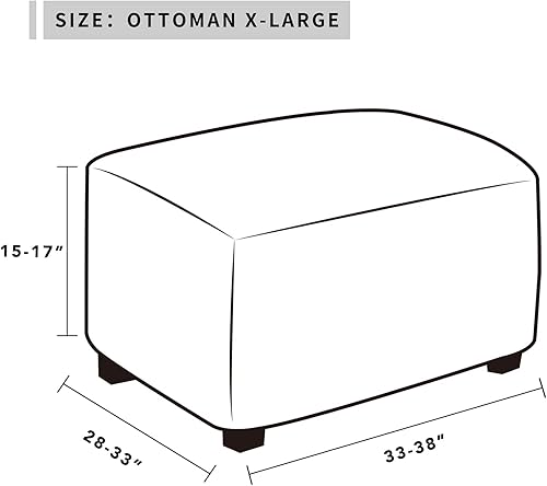 Miniatura 6 de Easy-Going Funda otomana elástica 100% doble impermeable, rectangular, plegable, protector de muebles, funda suave para sala de estar con parte