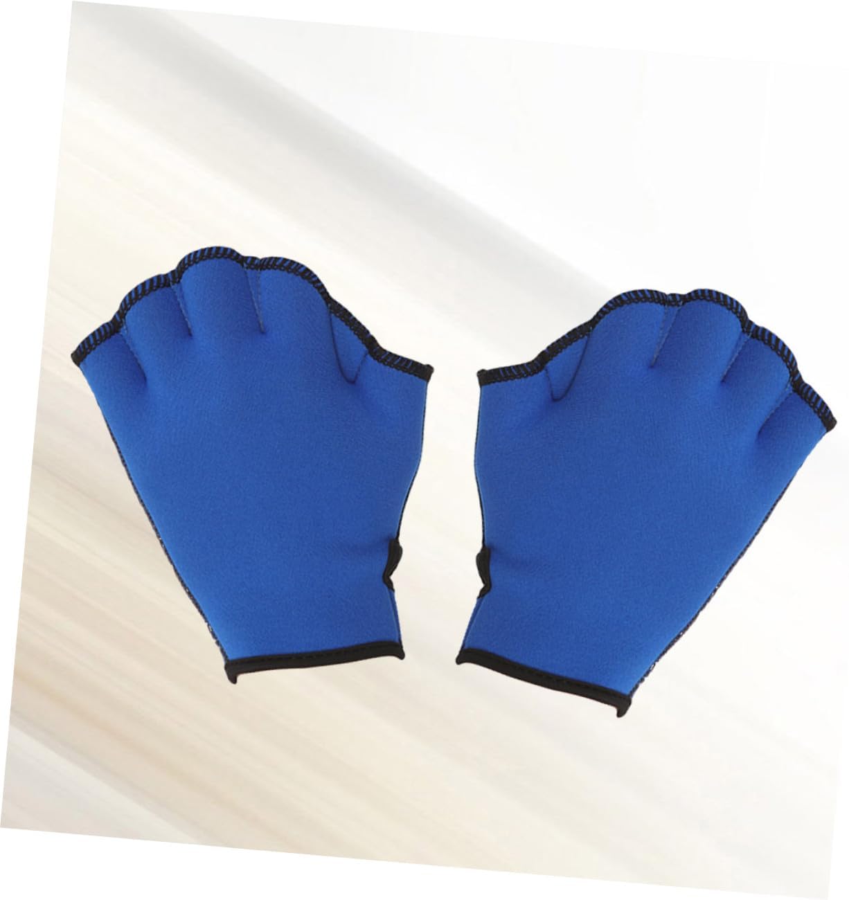 Kisangel Webbed Swimming Gloves Pair, Blue L Size Aquatic Paddle Gloves for Swim Training and Water Aerobics Fitness
