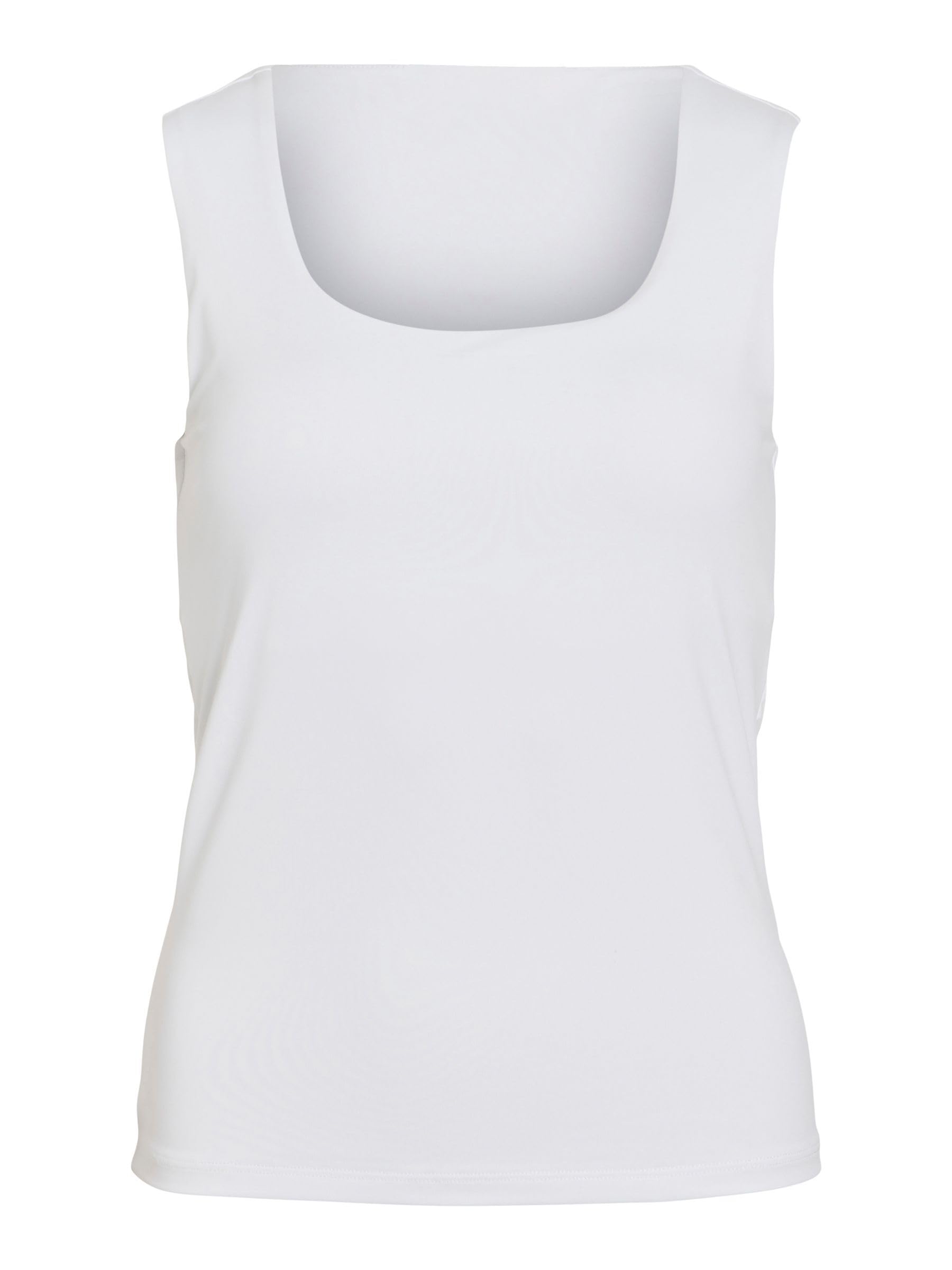 VILA Women's VIKENZA O-Neck S/L Tank TOP - NOOS Tank Top, Optical Snow,