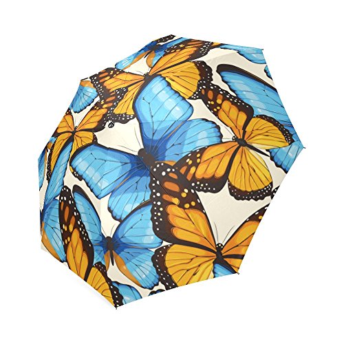 Butterfly 100% Polyester Pongee Waterproof Foldable Travel Fashion Umbrella