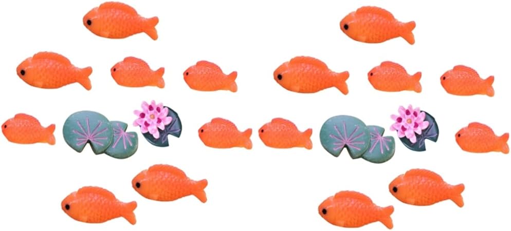 Image HANABASS 2 sets Lotus-shape Landscapes Fake Kids Decor Lotus-leaf Lotus Mini Lotus-flower Pond Leaves Carp Ornaments Plaything Red Fish DIY Decors Figurines Floating Micro Decoration Image HANABASS 2 sets Lotus-shape Landscapes Fake Kids Decor Lotus-leaf Lotus Mini Lotus-flower Pond Leaves Carp Ornaments Plaything Red Fish DIY Decors Figurines Floating Micro Decoration
