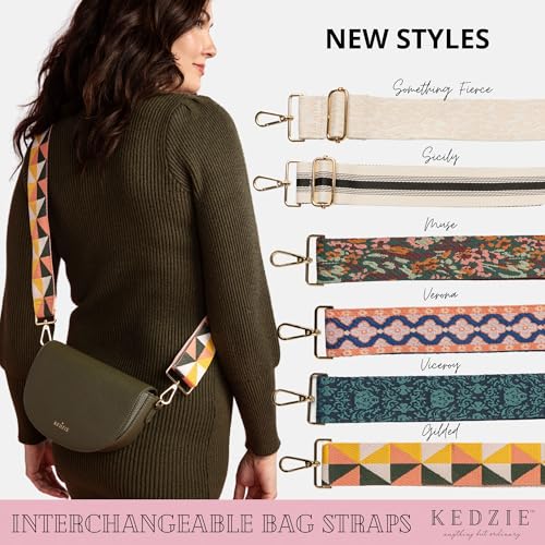 KEDZIE Embroidered Interchangeable Bag Straps Adjustable Length 55” Handbag Purse 2-inch Wide Guitar Style Crossbody Strap4