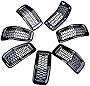 Front Upper Mesh Honeycomb Grill Grille Inserts Cover Kit for Jeep 2014-18 Jeep Cherokee (Glossy Black, Mesh Grille&Trim Insert)