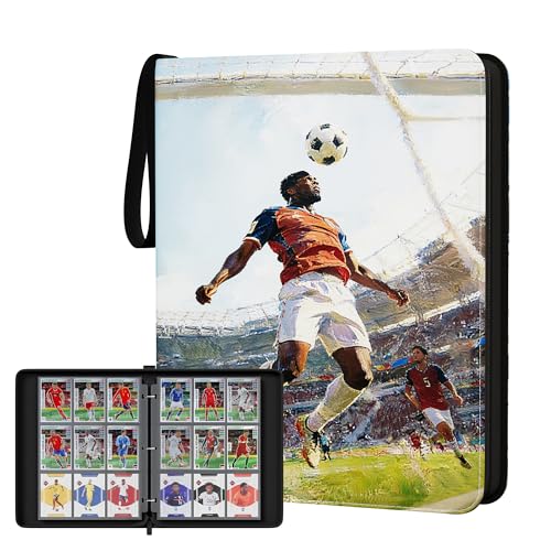 Image of Kabinka 9-Pocket Soccer Card Binder, 900 Cards Trading Card Binder, Waterproof PU Card Collection Binder for Soccer Cards Collectors