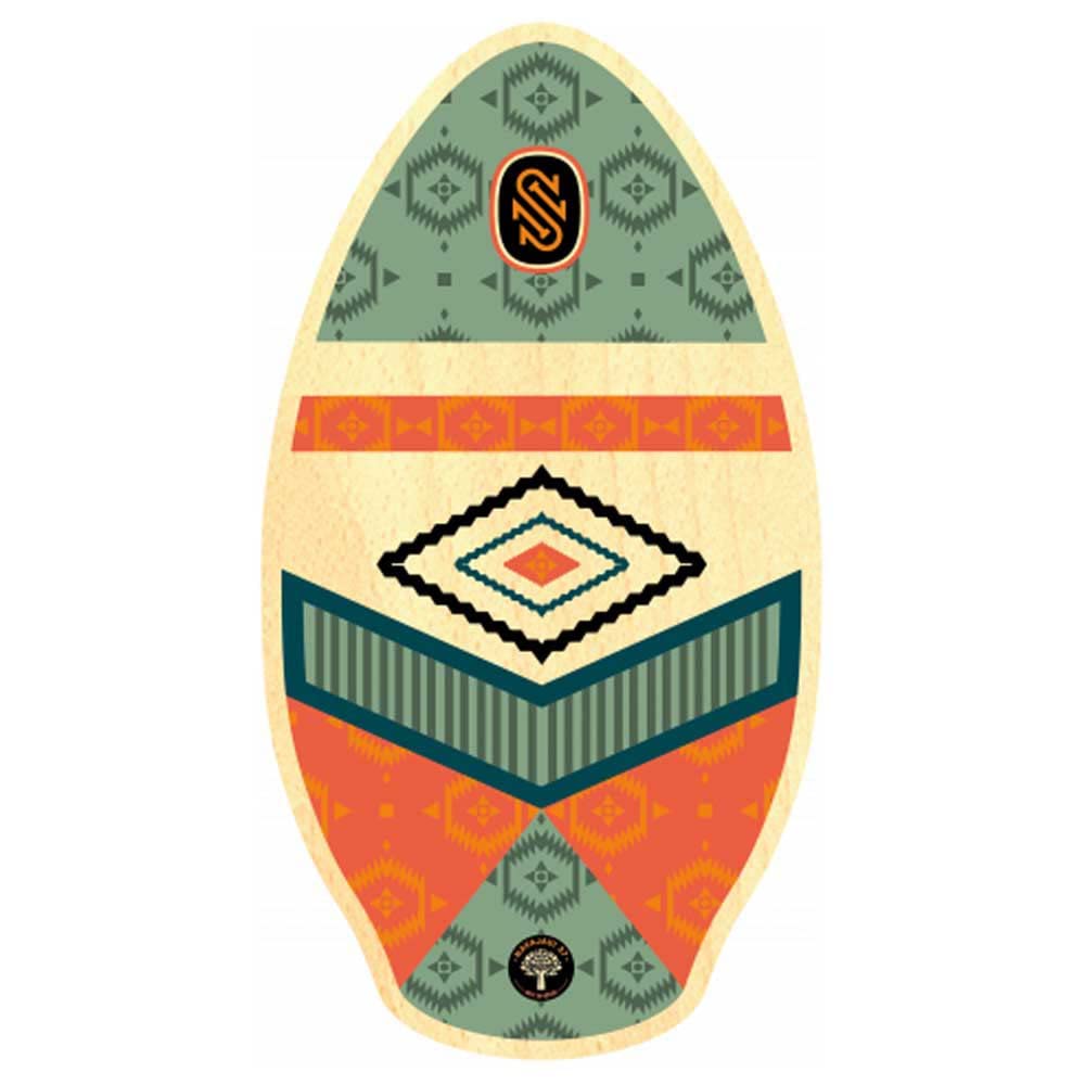 Skimboard SkimOne 37 95cm Navajaui Grün Orange Holz Wood